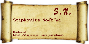 Stipkovits Noémi névjegykártya